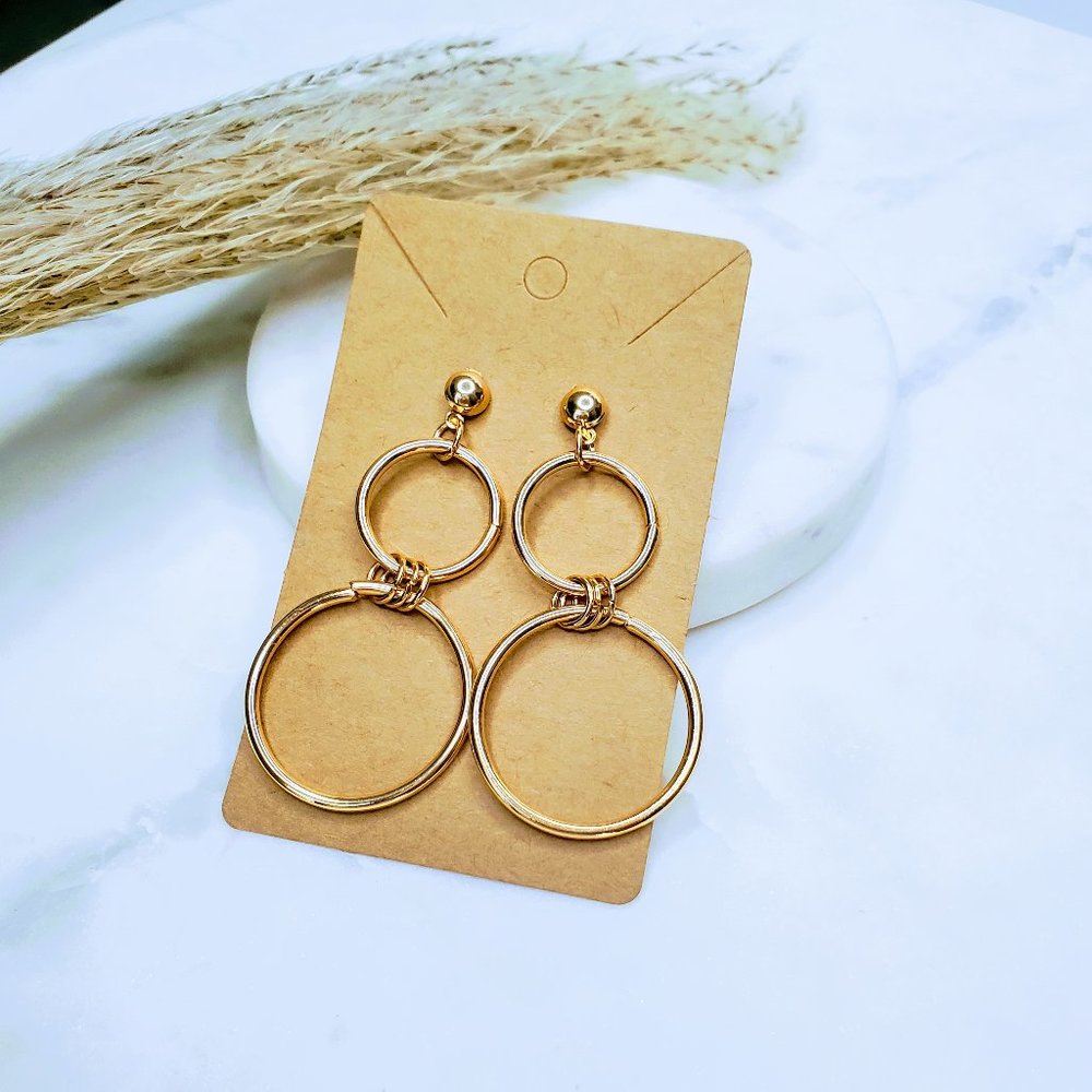 5 for $25 Gold Color Geometric Statement Earrings - Picture 7 of 8